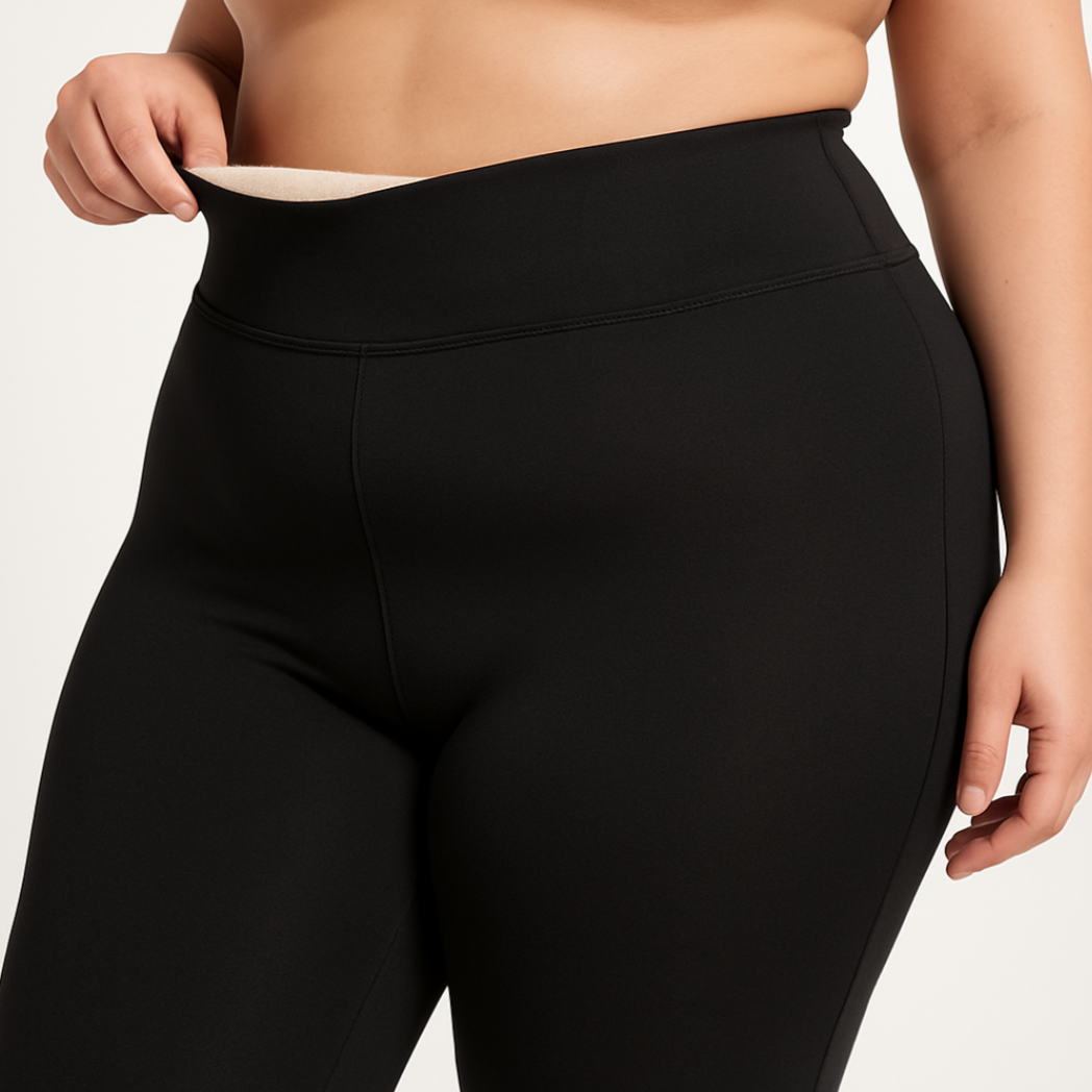 [Plus sized] Fleece-lined Lambswool Leggings